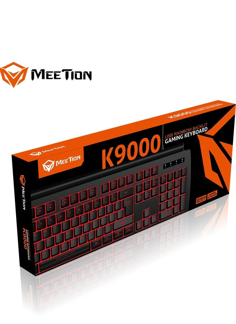 Meetion Meetion K9000 RGB Gaming Keyboard – Waterproof Design, Vibrant LED Backlighting, 19-Key Anti-Ghosting, Ergonomic Layout, USB Wired Connection – Ideal for PC Gaming, Office, and Daily Use – Durable & Splash-Proof – Compatible with Windows & macOS Systems  - Image 1