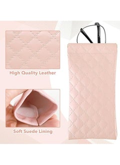 Oasisgalore 3PCS Soft Leather Glasses Case - Squeeze Top Sunglasses Pouch for Travel  - Image 4