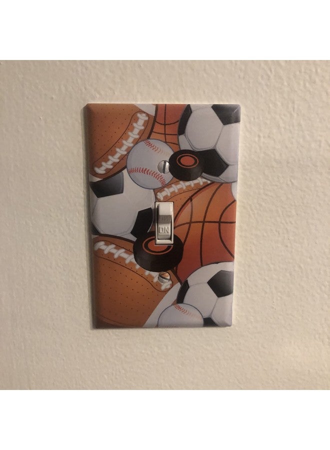 Create-A-Mural Kids Sports Decor Light Switch Cover Plate Soccer Football Baseball Hockey Decorative Nursery Teen Toddler Room Bedroom Bathroom Playroom Diy Wall Decoration (Sports) - Image 2