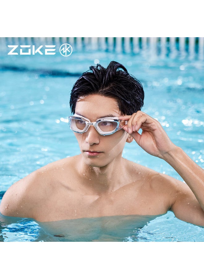 Zoke Adult Prescription Swimming Goggles Clear Vision Anti-fog Waterproof Comfortable 300° White 625601301 - Image 1