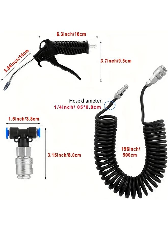 Plastic Dust Blowing Gun Kit With Flexible Hose Adjustable Nozzle For Truck Cab Cleaning - Image 4