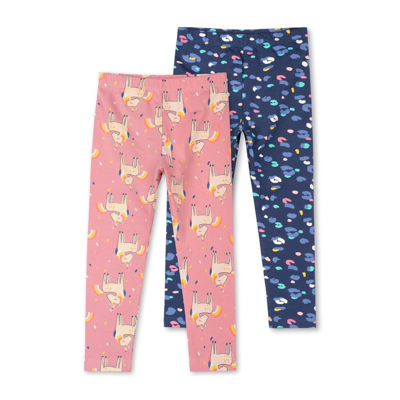 ARIEL Girls Cotton Printed Non-Transparent Regular Fit Mid Rise Ankle Length Leggings(AR-G-Leg-P2-78-(Orange+Blueprint)_Multicolor_78 Years) - Image 3