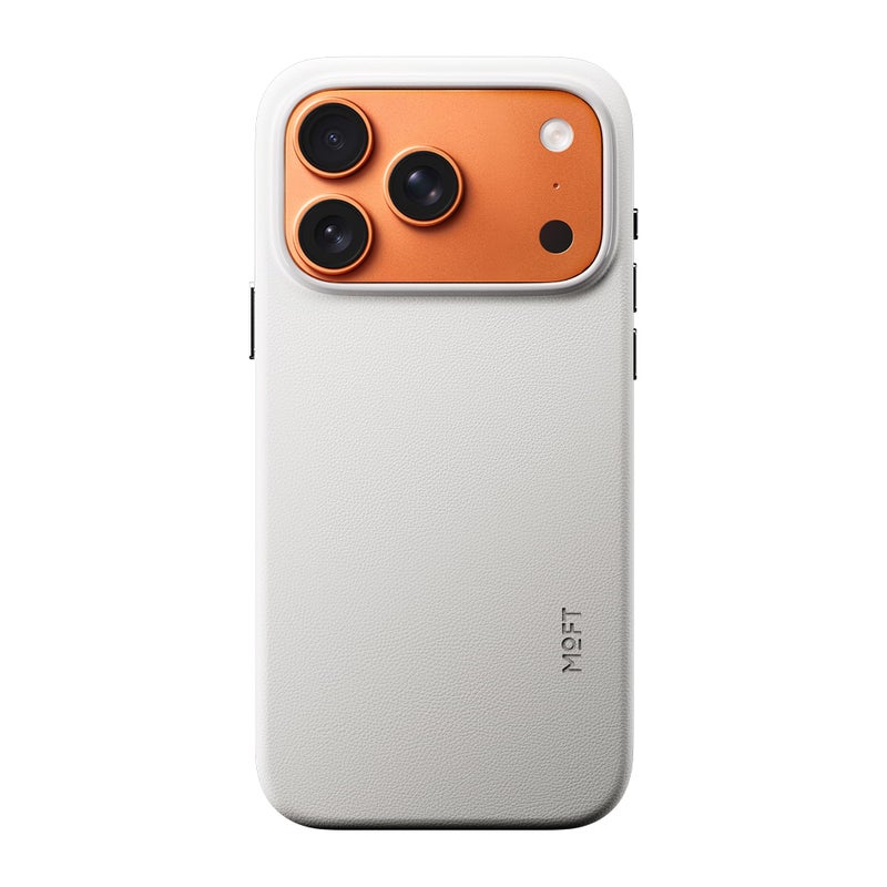 MOFT for iPhone 17 Pro Case- MOVAS Snap Case, MagSafe Compatible, Soft-Touch Vegan Leather, Classic Minimalist Design, Lightweight, Stain-Resistant & Camera Protection, Misty Cove - Image 1