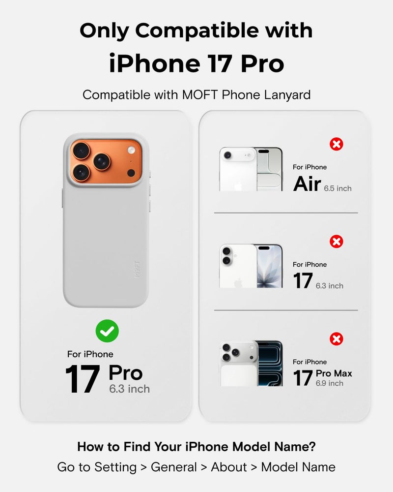MOFT for iPhone 17 Pro Case- MOVAS Snap Case, MagSafe Compatible, Soft-Touch Vegan Leather, Classic Minimalist Design, Lightweight, Stain-Resistant & Camera Protection, Misty Cove - Image 2