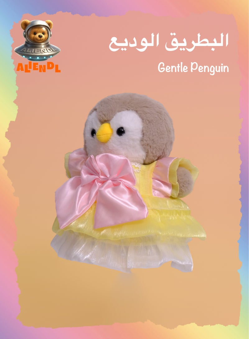 ALIENDL Gentle Penguin – Plush Penguin Stuffed Animal Toy for Baby Kids, Soft Cute Penguin Dress Doll Gift Set with Removable Clothes & Pouch, Lovely Gift for Kids, Girls & Friends - Image 1