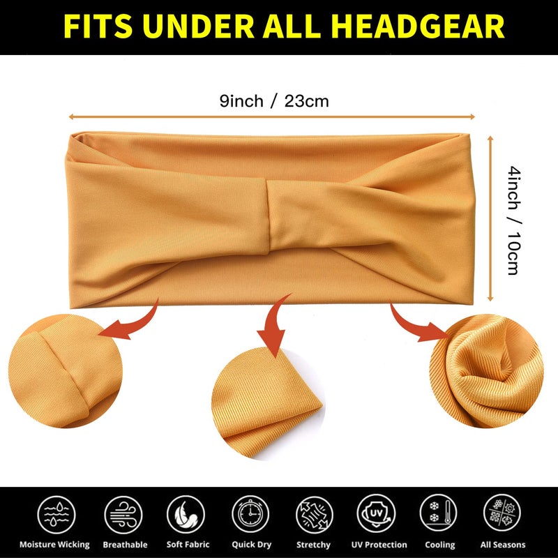 Carede 12 Pack Wide Headbands for Women No slip Stretchy Boho Hair Bands, Soft Elastic Yoga Workout Running Thick Wicking Sweat Bands Solid colors Head Wrap - Image 3