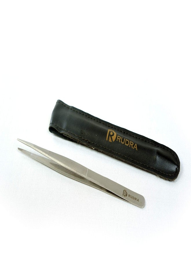 RUDRA Medium Point Tweezers, Anti-Static Stainless Steel Tweezers for Diamond, Electronics, Jewelry, Craft, Laboratory Work, Eyebrow & Ingrown Hair Removal - Image 3