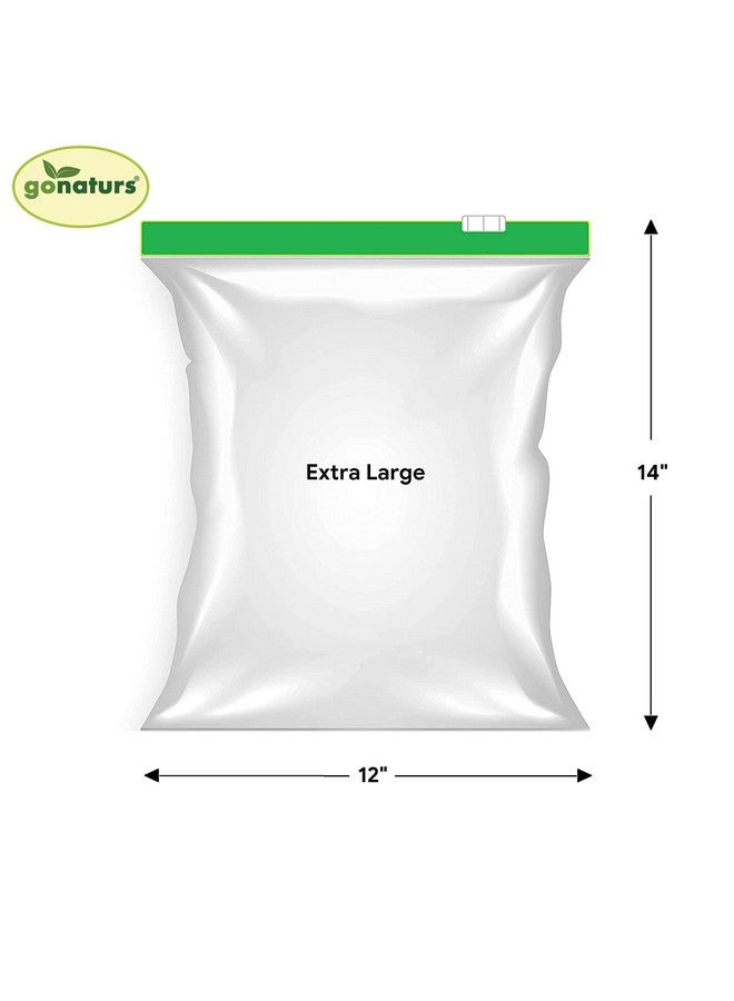GONATURS Greenzipper Ziplock Seal Storage Bags for Freezer,Refrigerator,Food,Vegetable,Fruits,Kitchen Storage Zip Lock Pouches,Reusable,Washable,Transparent,(15)(30.48cmX35.56cm)Extra Large,Plastic - Image 2