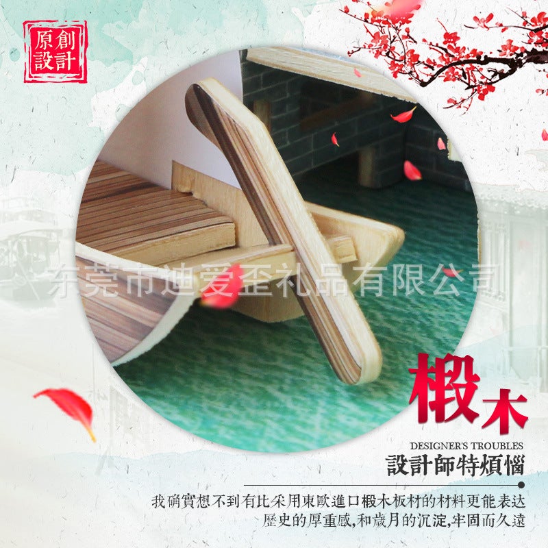 Deai Crooked Chinese Style Ancient Architecture 3D Three-Dimensional Puzzle Wooden Assembled Toys Children'S Manual Activity Model - Image 4