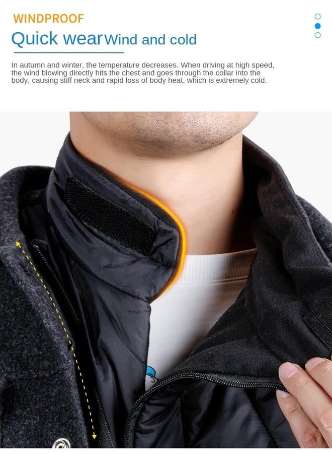 mjmoto Winter Thermal Neck Scarf - Motorcycle Face Mask and Windproof Cycling Balaclava for Men and Women - Waterproof Chest Neck Warmer with Full Face Coverage and Breathable Fabric (Black-Short) - Image 2