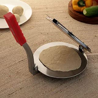 NIRANT NIRANT Heavy Quality Stainless Steel 70 inch Dia Puri Maker Manual Machine for Perfectly Round and Crispy Puris with HandleRoti Press PapadKhakhraChapati Maker Random Design  - Image 3