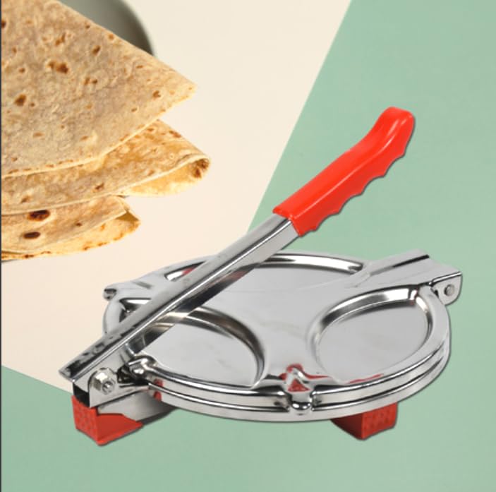 NIRANT NIRANT Heavy Quality Stainless Steel 70 inch Dia Puri Maker Manual Machine for Perfectly Round and Crispy Puris with HandleRoti Press PapadKhakhraChapati Maker Random Design  - Image 4