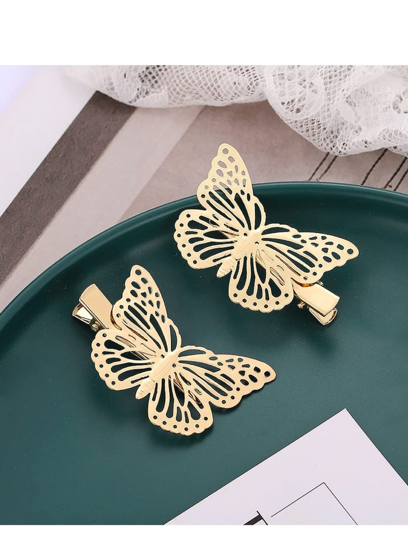SYOSI 12PCS Gold Butterfly Hair Clips - Elegant Hair Accessories for Women and Girls - Non-Slip Metal Hair Bows for Weddings and Special Occasions  - Image 4