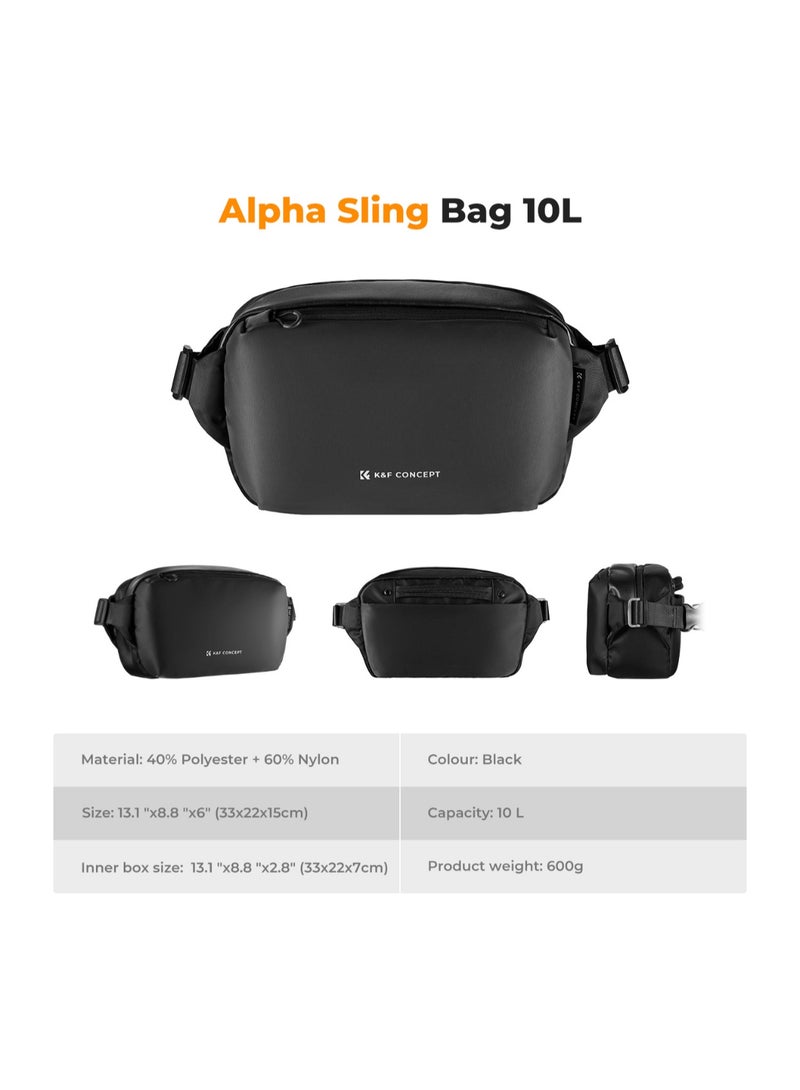 K&F Concept KF13.157 V1 Alpha 10L Camera Sling Bag – Waterproof Shoulder & Crossbody Bag for DSLR & Mirrorless - Image 4