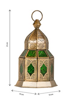 HilalFul Hanging Candle Holder Lanterns - Green Glass | Decorative Metal Lantern Handmade | For Home Décor in Eid, Ramadan, Wedding | Suitable for Living Room, Bedroom | Durable | Metal - pzsku/Z4319853C94E981133B8AZ/45/_/1721034350/531e1923-7541-40b9-ba63-97a8266f3081