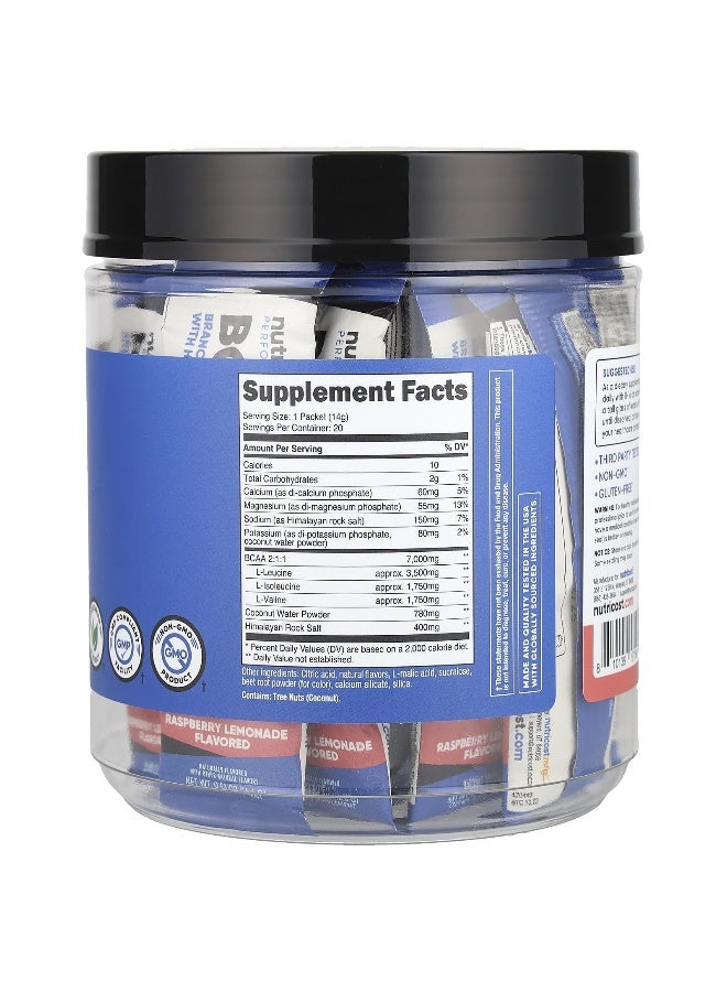 Nutricost, Performance, BCAA+, Raspberry Lemonade, 20 Packets, 0.5 oz (14 g) Each (Packaging may vary) - Image 2