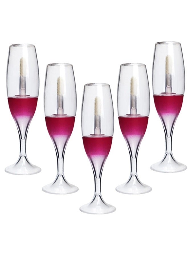COSIDEA 25 PCS wineglass shaped lip gloss tube cute lipgloss container tubes 5ML (Red) - Image 1
