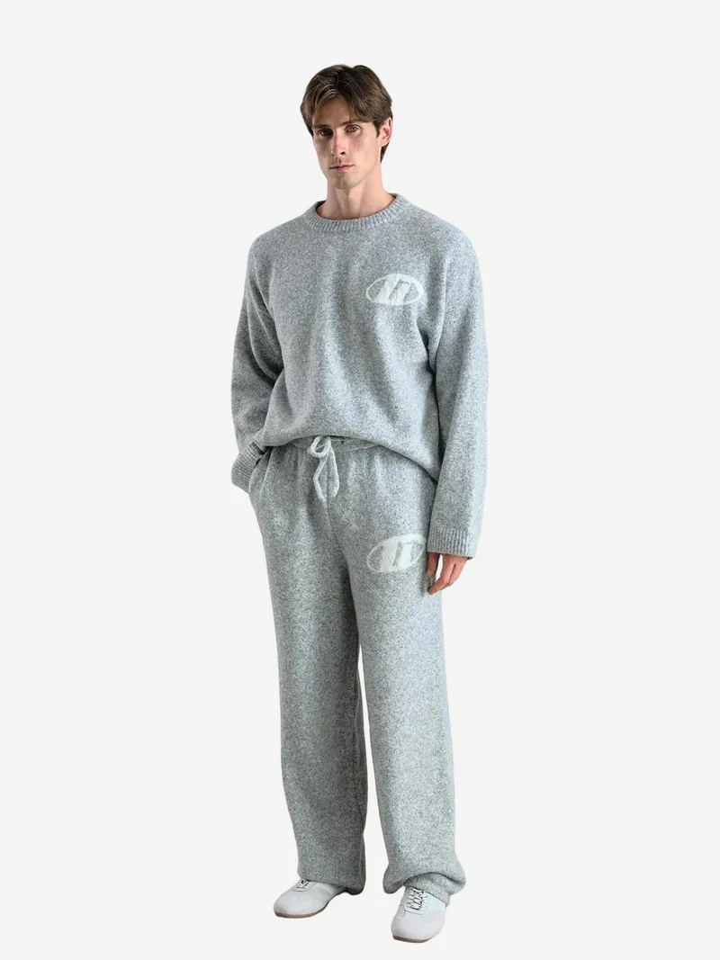 جيستو GIESTO Logo Detailed Wide Leg Knit Pants