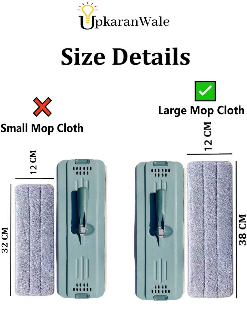 UPKARANWALE Microfiber Solid Refill Pad Head Fit Flat Mops Washable Household Cleaning Tool House Floor Dust Mop Refill Pad For Large Mop (Set Of 5 Pcs, 38 Cm X 12 Cm) - Image 2