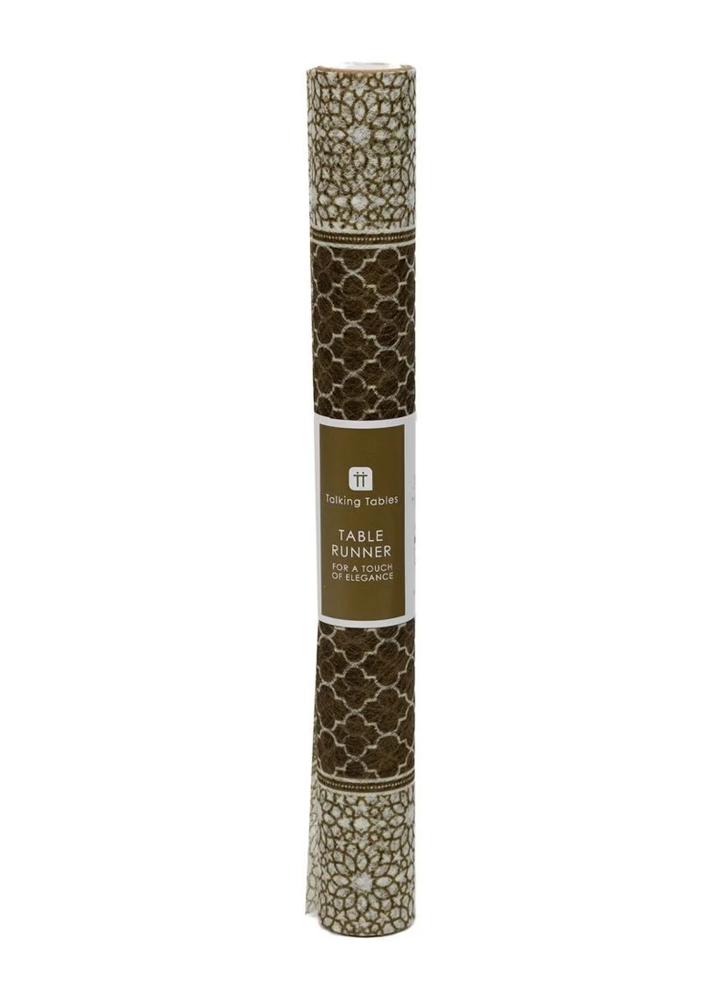 توكينج تيبلز مفرش طاولة ذهبي بطول  متر