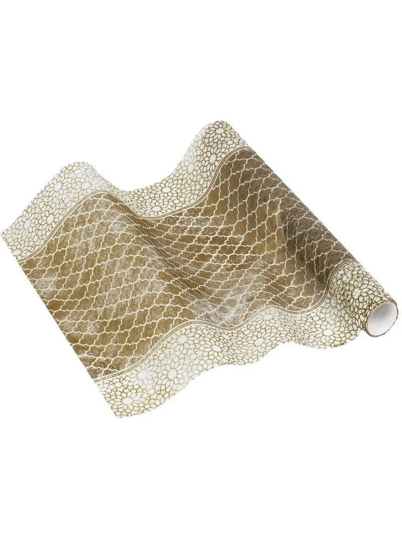 توكينج تيبلز مفرش طاولة ذهبي بطول  متر