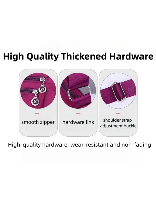 Women's Multi-pocket Shoulder Bag, Ladies Large-capacity Crossbody Bag Sling Bag Side Bag Carry Bag, Lightweight Nylon Material Satchel Bag Phone Bag Tourist Bag Shopping Bag - Image 3