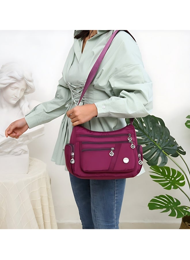 Women's Multi-pocket Shoulder Bag, Ladies Large-capacity Crossbody Bag Sling Bag Side Bag Carry Bag, Lightweight Nylon Material Satchel Bag Phone Bag Tourist Bag Shopping Bag - Image 2