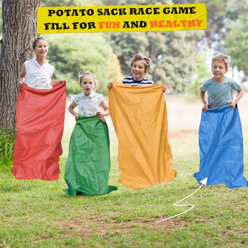 succulentlovers 25 PCS Potato Sack Race Bags, Outdoor Games Sack Race Bags Set Includes 3-Legged Race Bands, Egg Spoon Relay Race, Plastic Medals, Carnival Outdoor Lawn Party Field Day Games for Adults & Family - Image 2