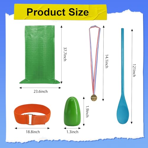 succulentlovers 25 PCS Potato Sack Race Bags, Outdoor Games Sack Race Bags Set Includes 3-Legged Race Bands, Egg Spoon Relay Race, Plastic Medals, Carnival Outdoor Lawn Party Field Day Games for Adults & Family - Image 3
