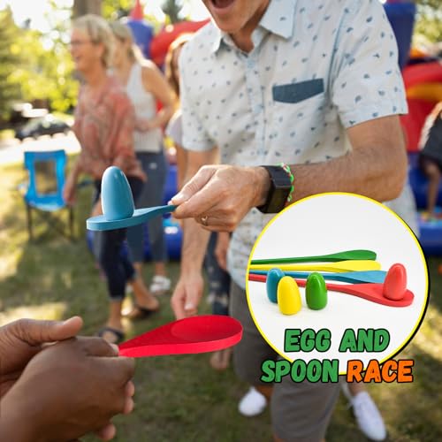 succulentlovers 25 PCS Potato Sack Race Bags, Outdoor Games Sack Race Bags Set Includes 3-Legged Race Bands, Egg Spoon Relay Race, Plastic Medals, Carnival Outdoor Lawn Party Field Day Games for Adults & Family - Image 4