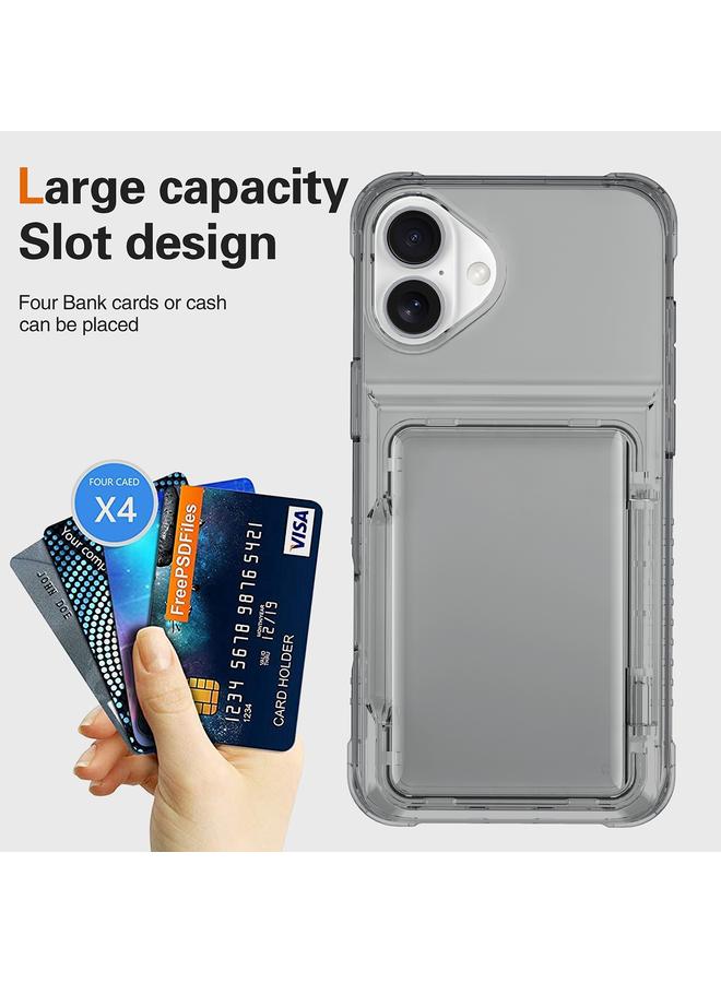 اس-توب جراب لهاتف iPhone 16، جراب هاتف شفاف للغاية مزود بفتحة للبطاقات - Image 5