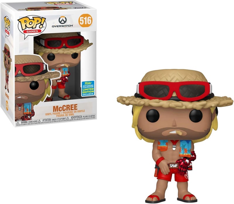 POP Funko Pop Overwatch Lifeguard Beach McCree 2019 Shared Sticker Summer Convention Exclusive SDCC - Image 2