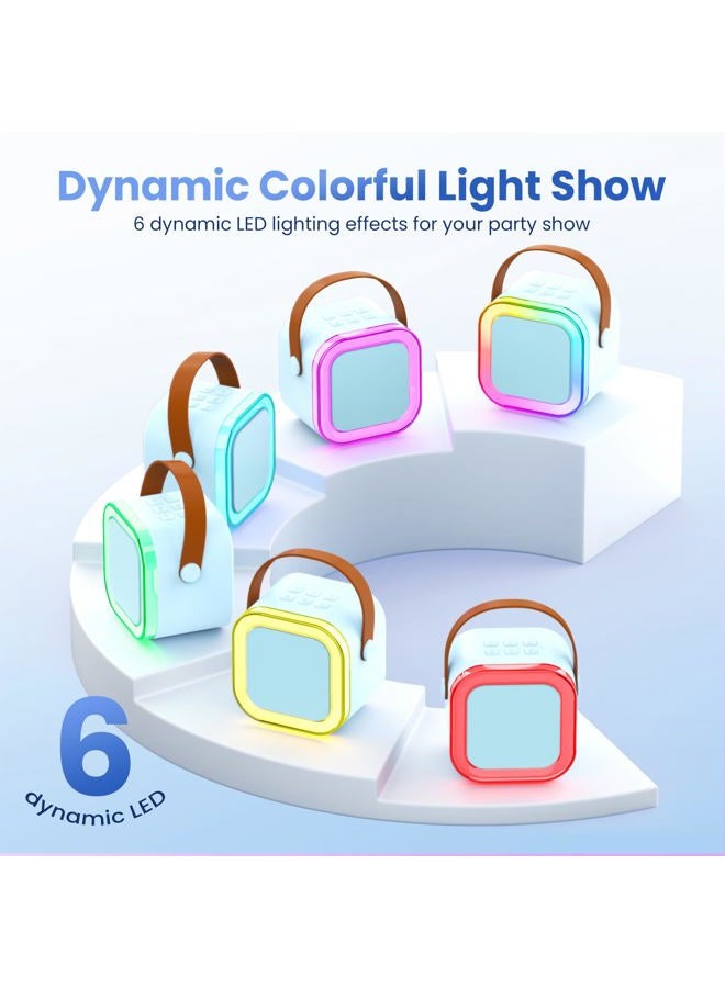 Peski Portable Bluetooth Mini Karaoke Microphone Singing Speaker Karaoke Player，Gift for Children (Blue - Image 3