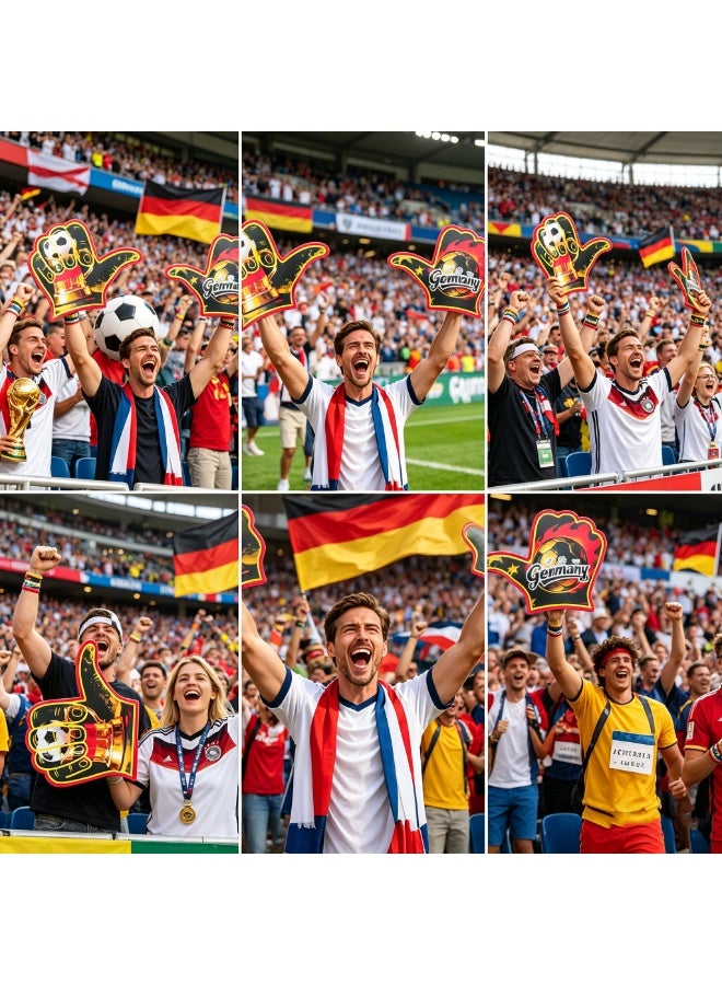 HOMESTAR 1 Pair of Germany Foam Hand Cheering Gloves, World Cup Cheering Prop, Soccer Game Day Accessories, Stadium Team Cheering Glove For Men And Women, Fan Party Thumb Up Hand, For Football Matches Sports Events Fan Gatherings, One Size Fits All, 22x28cm - Image 3