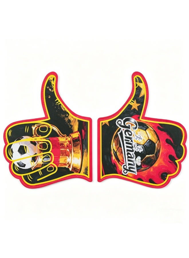 HOMESTAR 1 Pair of Germany Foam Hand Cheering Gloves, World Cup Cheering Prop, Soccer Game Day Accessories, Stadium Team Cheering Glove For Men And Women, Fan Party Thumb Up Hand, For Football Matches Sports Events Fan Gatherings, One Size Fits All, 22x28cm - Image 1