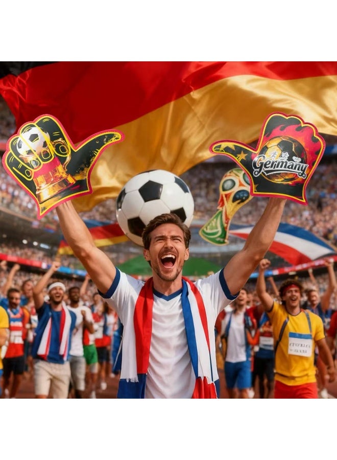 HOMESTAR 1 Pair of Germany Foam Hand Cheering Gloves, World Cup Cheering Prop, Soccer Game Day Accessories, Stadium Team Cheering Glove For Men And Women, Fan Party Thumb Up Hand, For Football Matches Sports Events Fan Gatherings, One Size Fits All, 22x28cm - Image 2