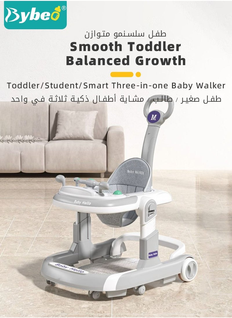 Bybeo - 3In1 Infants Baby Walker With Parent Push Handle, Adjustable Height, Big Comfortable Seat Cushion, Detachable Trampoline Mat - Image 1