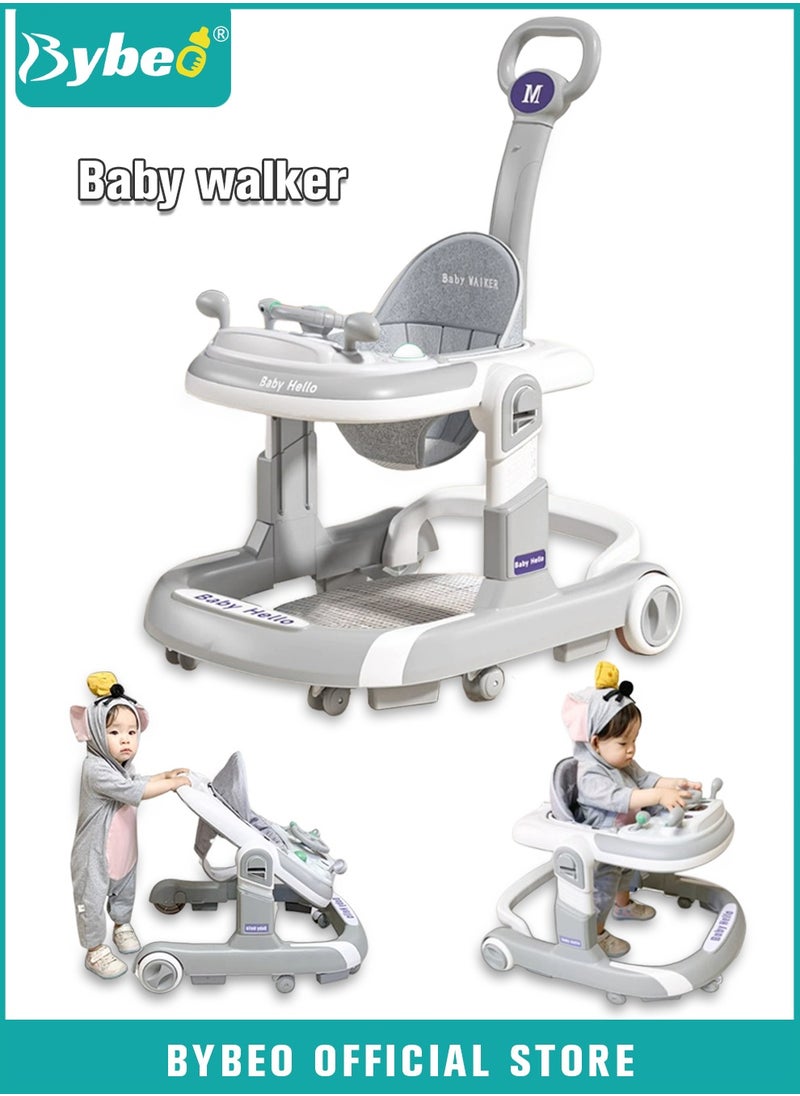 Bybeo - 3In1 Infants Baby Walker With Parent Push Handle, Adjustable Height, Big Comfortable Seat Cushion, Detachable Trampoline Mat - Image 1