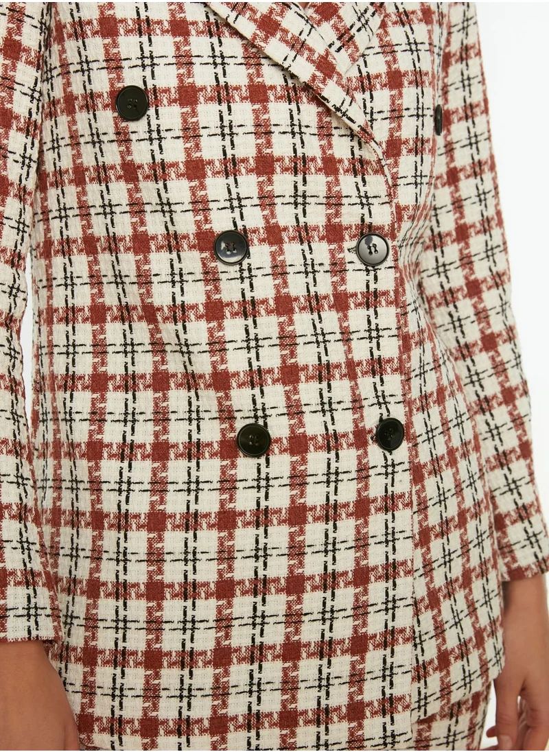 trendyol Printed Button Detail Jacket