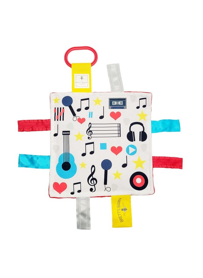 The Learning Lovey Baby Jack & Co 8X8” Music Lovey Tag Toys For Babies Baby Crinkle Toys Crinkle Toys For Baby Soft & Safe Learn Shapes & Colors Ideal Baby Toy Bpa Free W/Stroller Clip  - Image 1