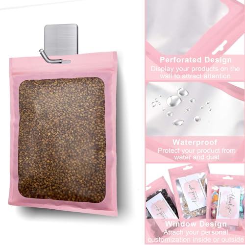 Arsmat 100 Pcs Resealable Mylar Bags, Sealable Odor Proof Foil Pouch Bag with Clear Window, Small Bussiness Packaging Supplies (Pink, 4 X 6 Inch) - Image 4