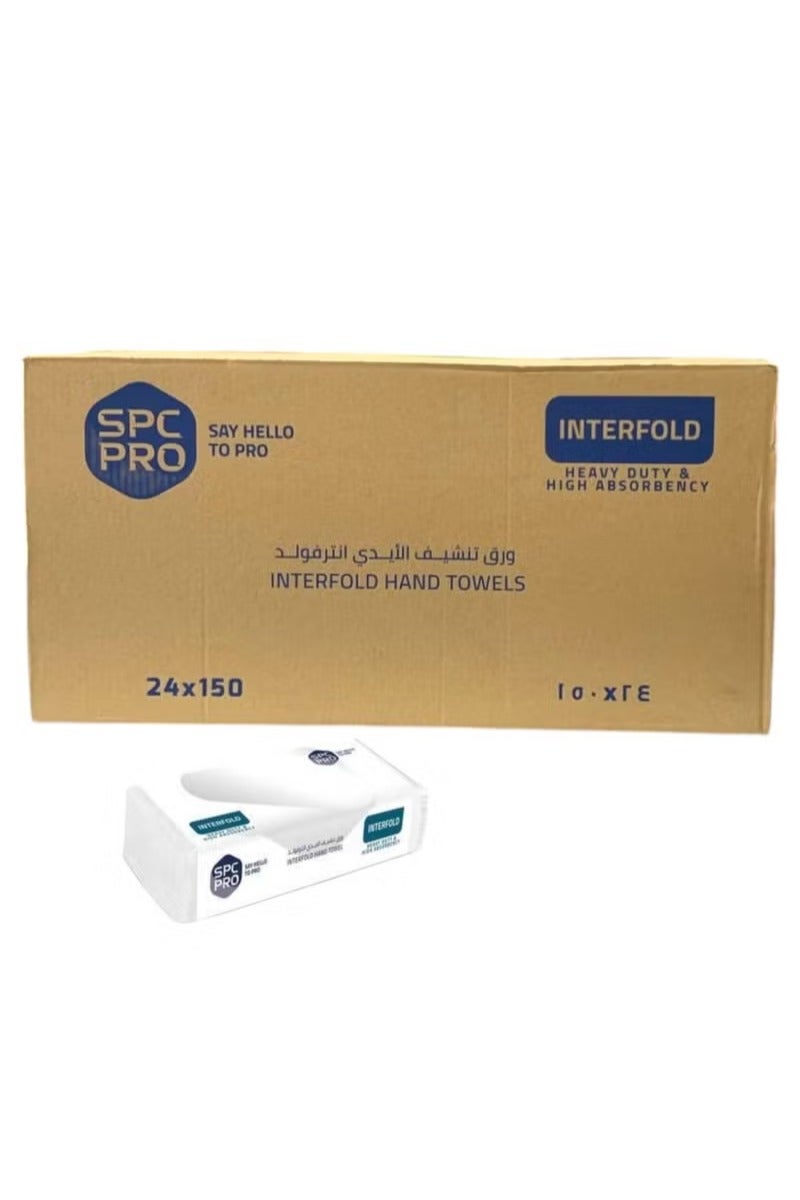 أس بي سي مشوار ورق تنشيف الأيدي انترفولد 150 منديل* 24 عبوة