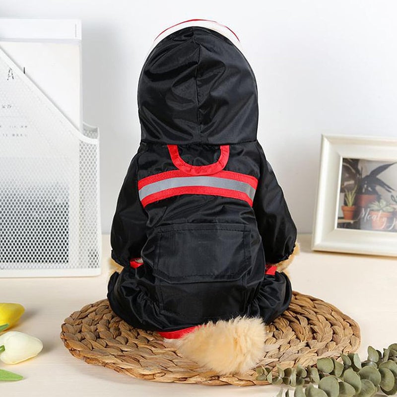 Reflective Raincoat Waterproof Breathable Size M, Pet Outdoor Poncho Rainwear for Small Dogs, Safety Coat with Reflective Strips for Walking in Rain - Image 5