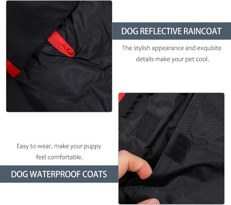 Reflective Raincoat Waterproof Breathable Size M, Pet Outdoor Poncho Rainwear for Small Dogs, Safety Coat with Reflective Strips for Walking in Rain - Image 3