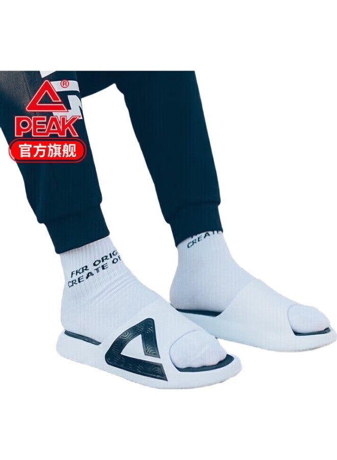 PEAK نعال تايجي، أحذية رجال، أحذية شاطئ صيفية غير قابلة للانزلاق، صنادل رياضية منزلية للأزواج، أحذية رجال، E92037L - Image 1