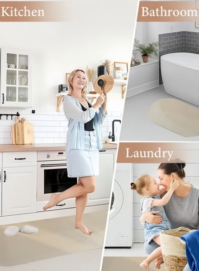 2PCs Kitchen Mats for Floor, Cushioned Anti Fatigue Kitchen Mats for Floor, Soft Kitchen Mat Specialized in Anti Slippery and Machine Washable, Set for Kitchen, Floor, Office, 15.7"x23.6"+15.7"x47.2" - Image 3