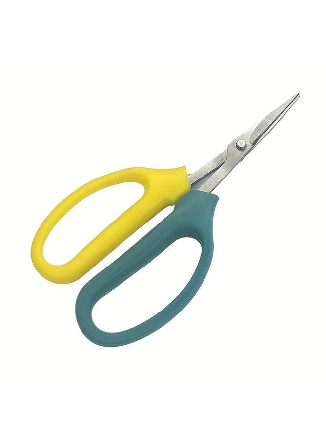 Straight Model Stainless Steel Pruning Shears Dual Color Ambidextrous Garden Scissors - Image 2