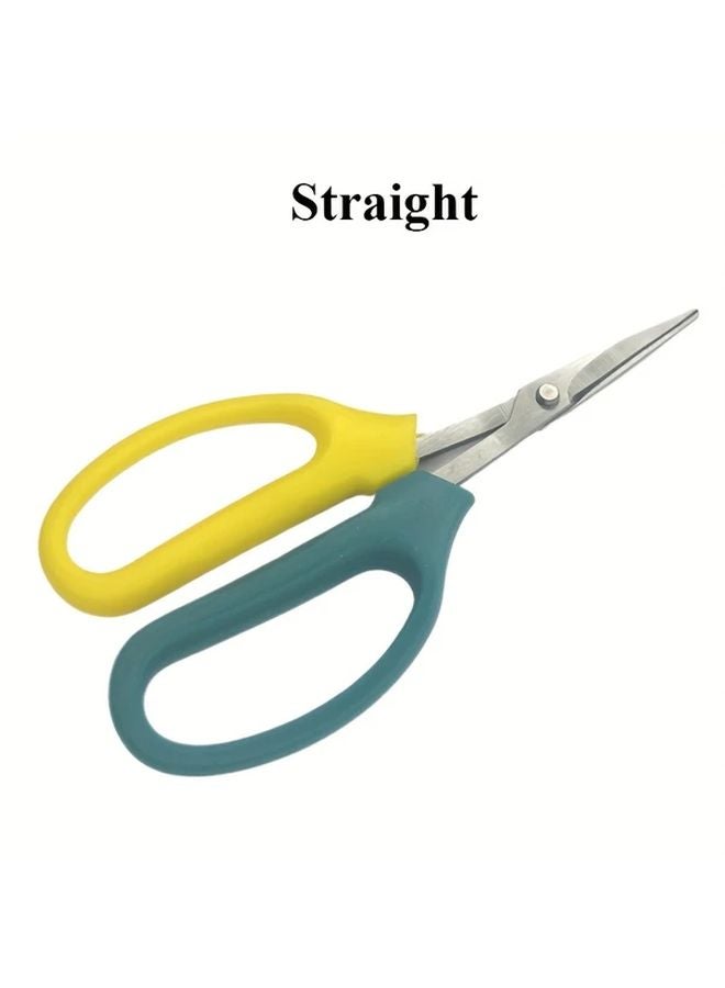 Straight Model Stainless Steel Pruning Shears Dual Color Ambidextrous Garden Scissors - Image 1