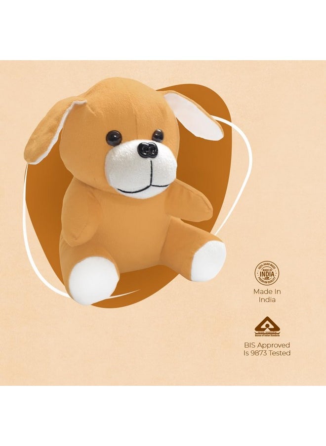 ERRECOM Ultra Cute Adorable Dog Stuffed Animal Soft Toy for Both Kids and Adults Perfect for Gifting on Birthdays Diwali Valentines Ideal for Home and Car Decor (Brown) 7 Inches  - Image 5