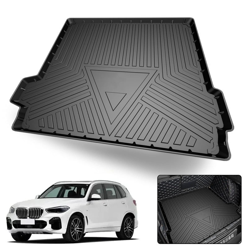 Elsetyler Cargo Liner for 2021 2022 2023 2024 2025 X5  Black TPE All Weather Heavy Duty Waterproof Rear Cargo Tray Trunk Floor Mat Protector Compatible with 20192025 BMW X5
